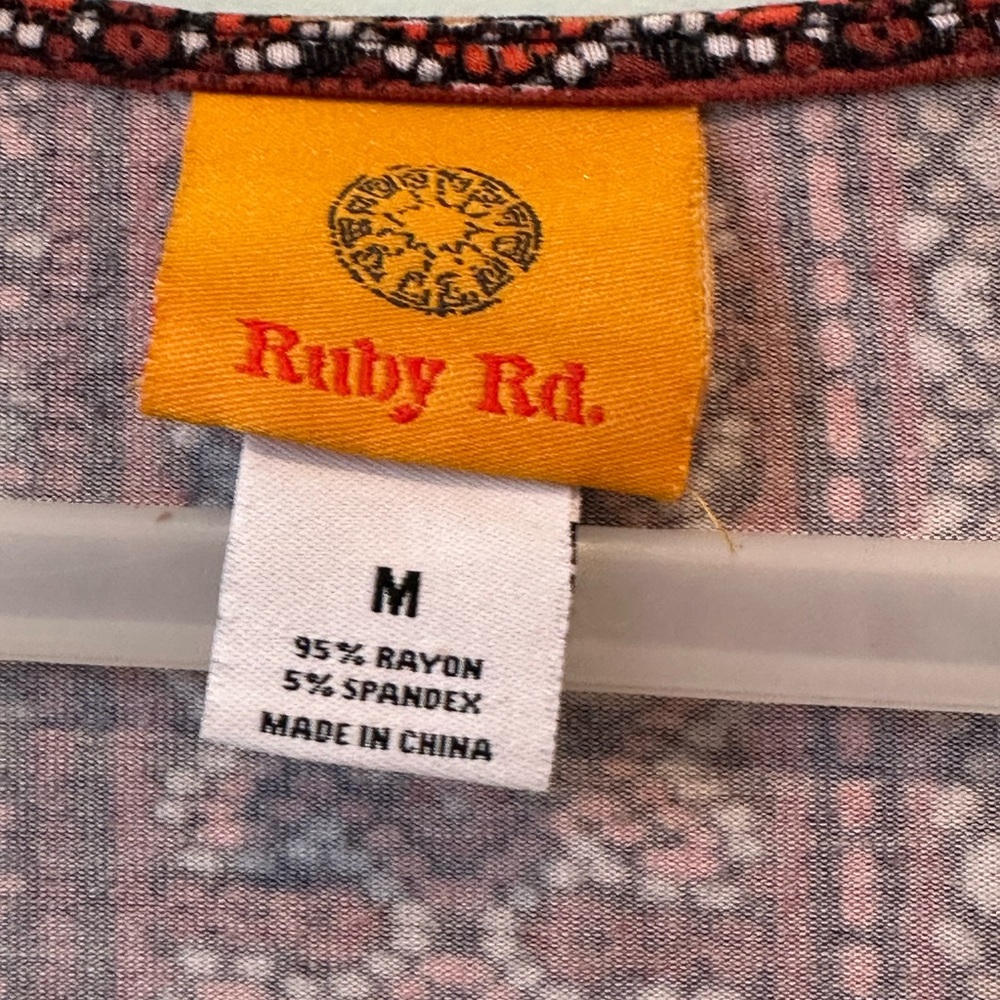 Ruby Rd. Multicolor Geometric Blouse, Size M - Picture 3 of 3
